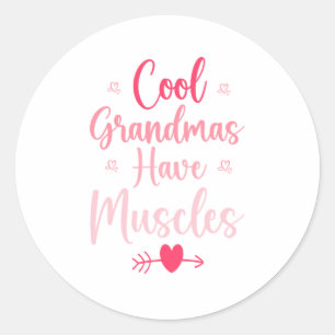 Sticker Rond Les grands-mères cool ont des muscles