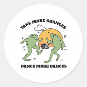 Sticker Rond Les grenouilles dansent ensemble
