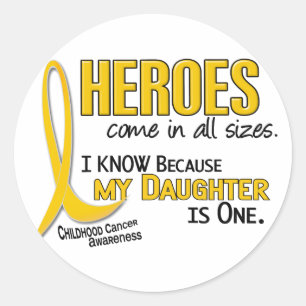 Sticker Rond Les héros tous de Cancer d'enfance classe 1 fille