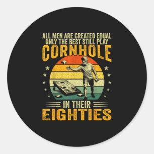Sticker Rond Les hommes âgés jouent au cornhole dans les années