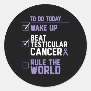 Sticker Rond Les hommes battent le cancer testiculaire domine l