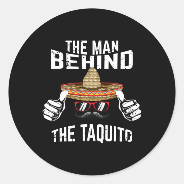 Sticker Rond Les hommes derrière le Taquito Daddy Cinco De May (Devant)