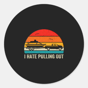 Sticker Rond Les hommes détestent sortir rétro capitaine de bat