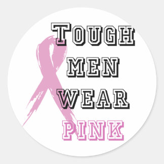 Sticker Rond Les hommes durs portent le rose