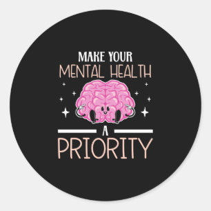 Sticker Rond Les hommes font de la santé mentale une priorité e