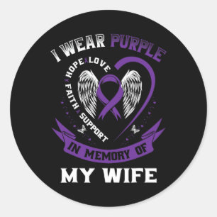 Sticker Rond Les Hommes Portent Le Violet En Mémoire De Ma Femm