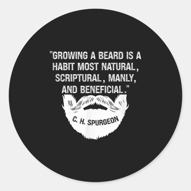 Sticker Rond Les Hommes Qui Cultivent Une Barbe Sont Naturelles (Devant)