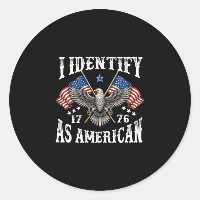 Sticker Rond Les hommes s'identifient comme un patriote du drap (Devant)