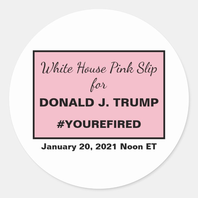 Sticker Rond Les idéaux anti-Trump de la Maison-Blanche (Devant)