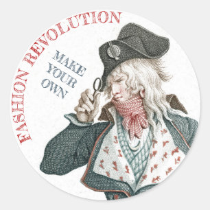 Sticker Rond Les Incroyables Révolution de la mode française