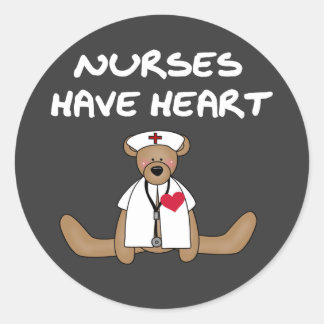 Sticker Rond Les infirmières d'ours ont des T-shirts et des cad