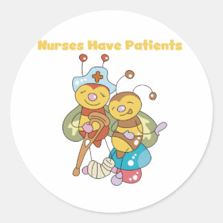 Sticker Rond Les infirmières ont des patients