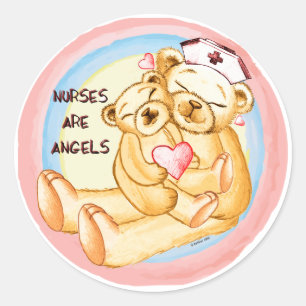 Sticker Rond Les infirmières sont des anges