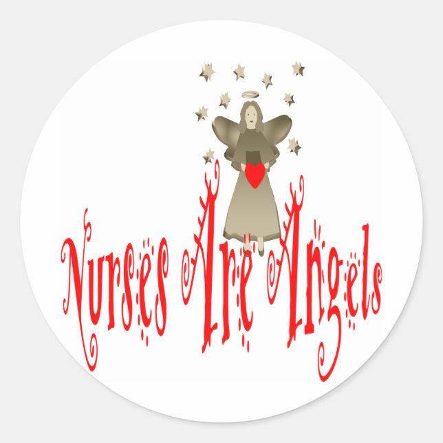Sticker Rond Les infirmières sont des anges (Devant)