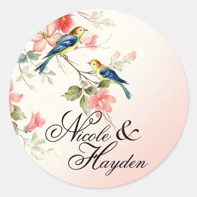 Sticker Rond Les Inséparables vintages privilégient | blanc ros (Devant)