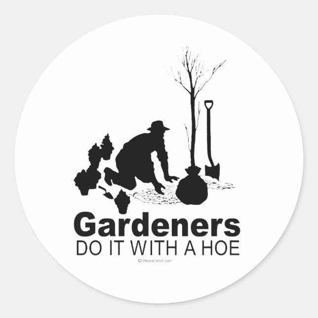 Sticker Rond les jardiniers le font avec une houe (Devant)