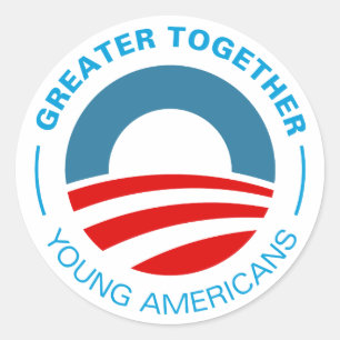 Sticker Rond Les jeunes Américains pour Obama