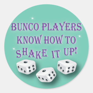 Sticker Rond les joueurs de bunco savent le secouer vers le