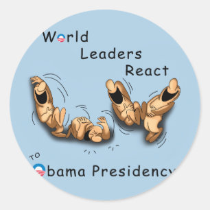 Sticker Rond Les leaders mondiaux réagissent (Obama)