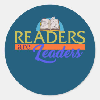 Sticker Rond Les Lecteurs Sont Les Leaders Lire Livre Nerd Worm