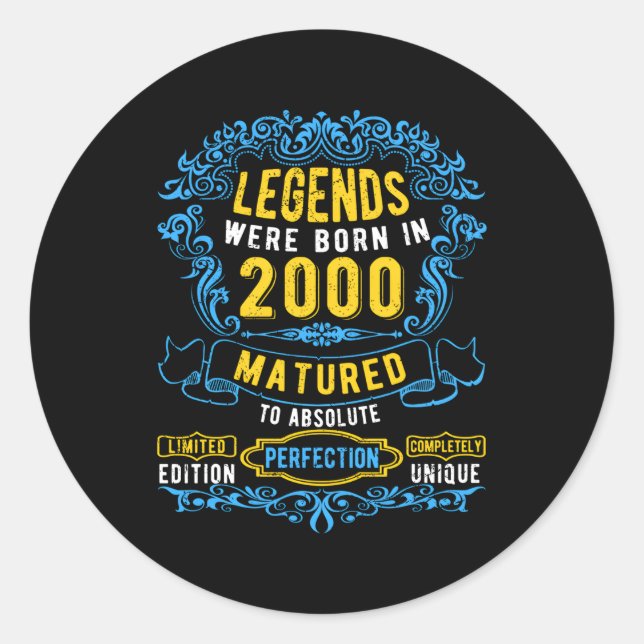 Sticker Rond Les Légendes Sont Nées En 2000 (Devant)