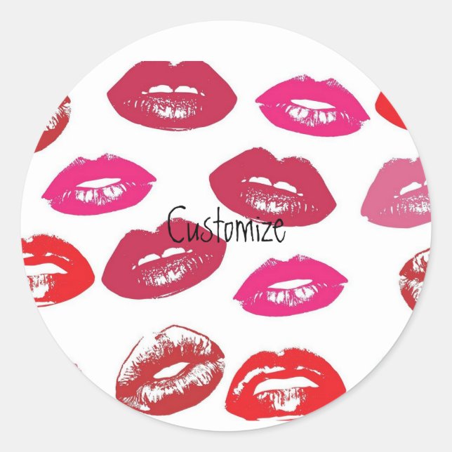 Sticker Rond Les lèvres rouges baisantes Thunder_Cove (Devant)