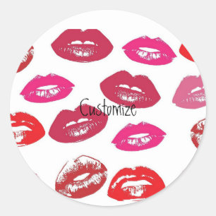 Sticker Rond Les lèvres rouges baisantes Thunder_Cove