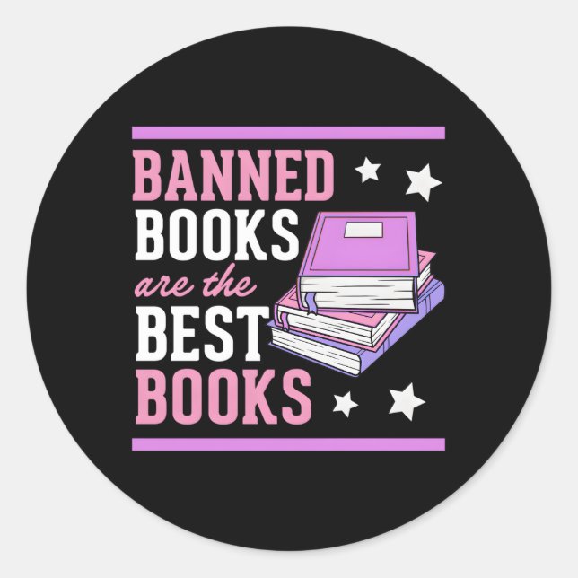 Sticker Rond Les Livres Interdits Sont Les Meilleurs Livres Lit (Devant)
