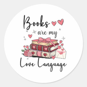 Sticker Rond Les Livres Sont Mon Amour Langue Lecture Louvain B