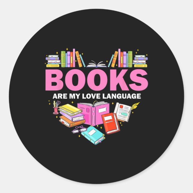 Sticker Rond Les Livres Sont Mon Amour Langue Lecture Louvain B (Devant)