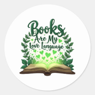 Sticker Rond Les Livres Sont Mon Amour Langue Lecture Louvain B