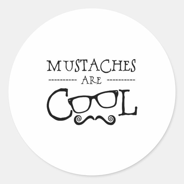 Sticker Rond Les lunettes de soleil moustaches (Devant)
