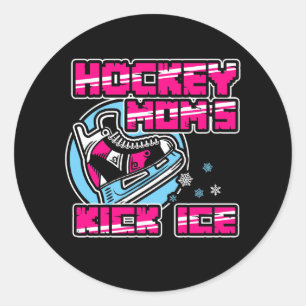 Sticker Rond Les mamans de hockey se jettent sur la glace