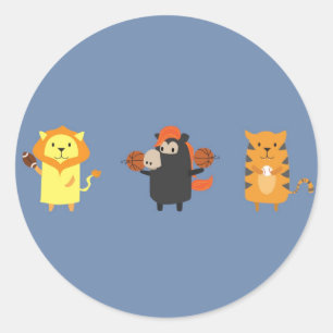 Sticker Rond Les mascottes de Détroit