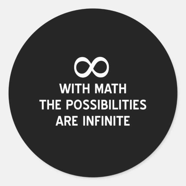 Sticker Rond Les maths et les possibilités infinies (Devant)