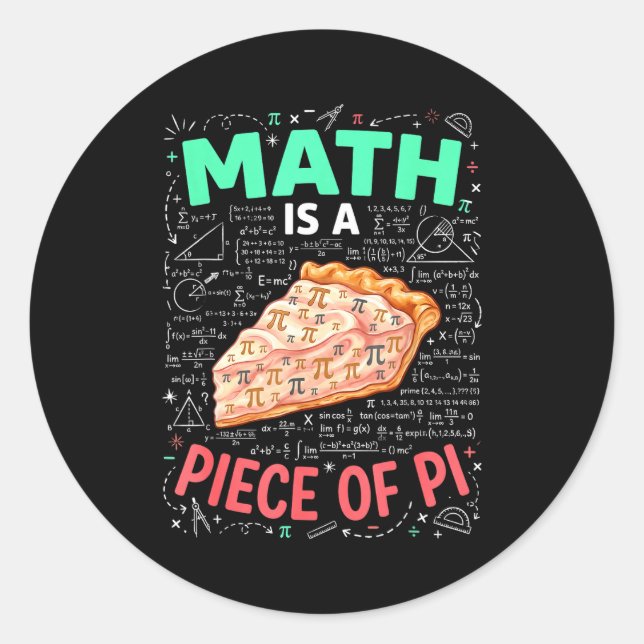 Sticker Rond Les maths sont un jeu d'enfant - Pi Day & amateur  (Devant)