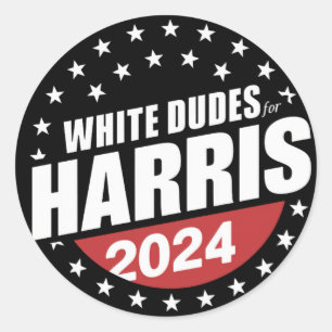 Sticker Rond Les Mecs Blancs De L'Élection De Kamala Harris 202