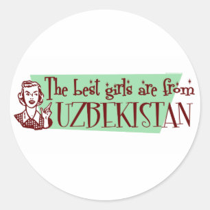 Sticker Rond Les meilleures filles viennent d'Ouzbékistan