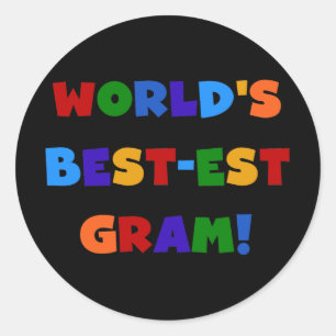 Sticker Rond Les meilleurs cadeaux de couleurs vives Gram au mo
