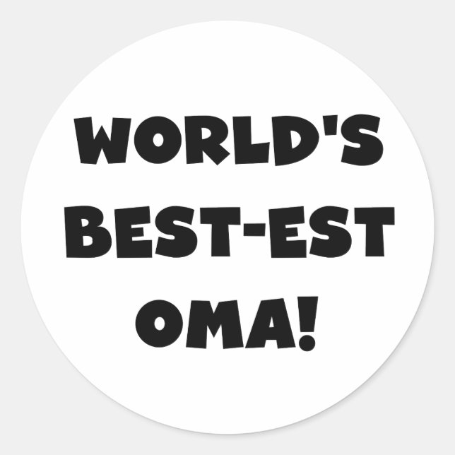 Sticker Rond Les meilleurs cadeaux Oma Noir ou Blanc du monde (Devant)