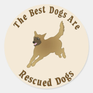 Sticker Rond Les meilleurs chiens sont secourus - des chiens