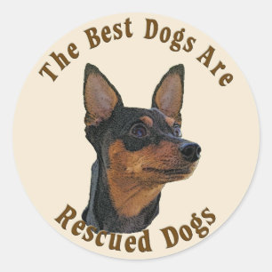 Sticker Rond Les Meilleurs Chiens Sont Secourus - Miniature Pin