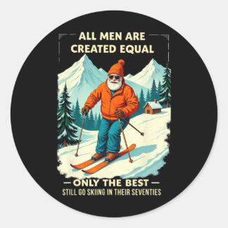 Sticker Rond Les meilleurs continuent de skier dans leur septan