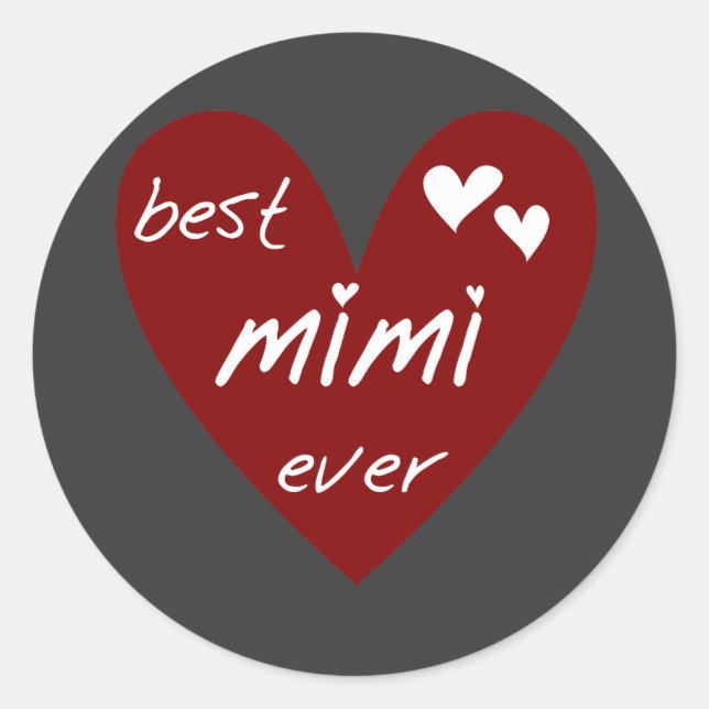 Sticker Rond Les meilleurs jamais T-shirts Mimi et les cadeaux (Devant)