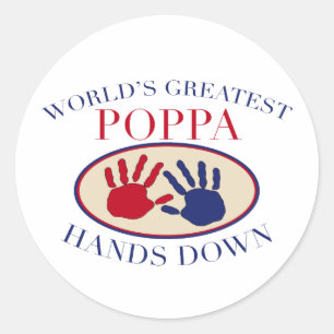 Sticker Rond Les Meilleurs Poignées De Poppa