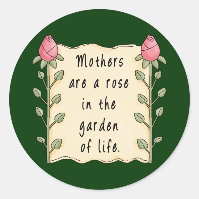 Sticker Rond Les mères sont un Rose (Devant)