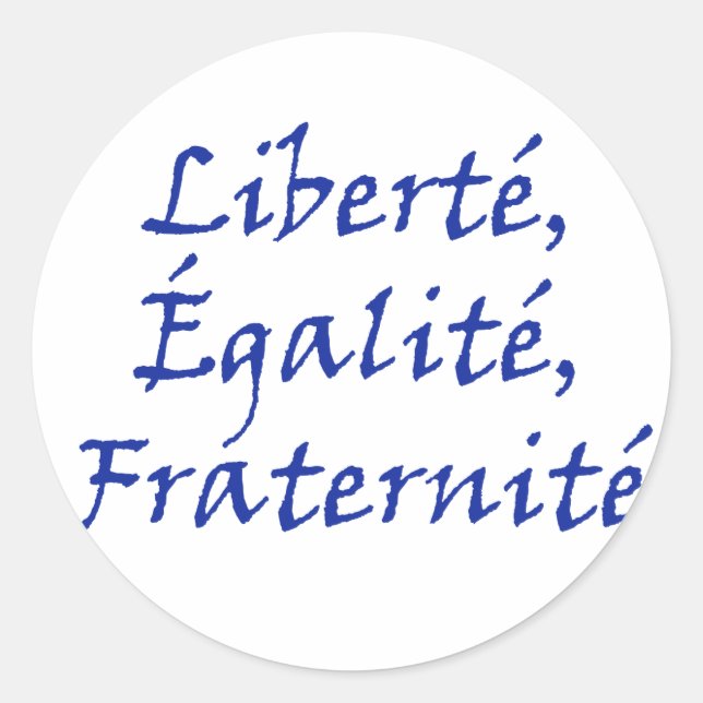 Sticker Rond Les Misérables Love : Liberté, Égalité, Fraternité (Devant)