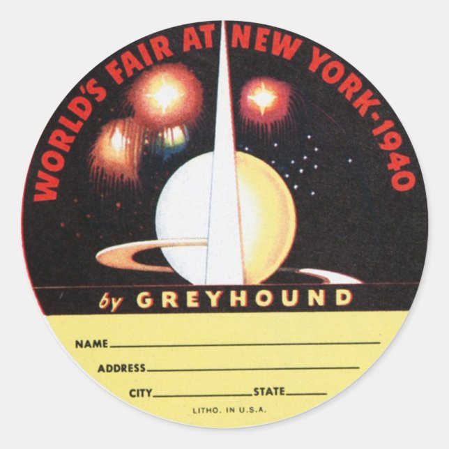 Sticker Rond Les mondes de Greyhound (Devant)