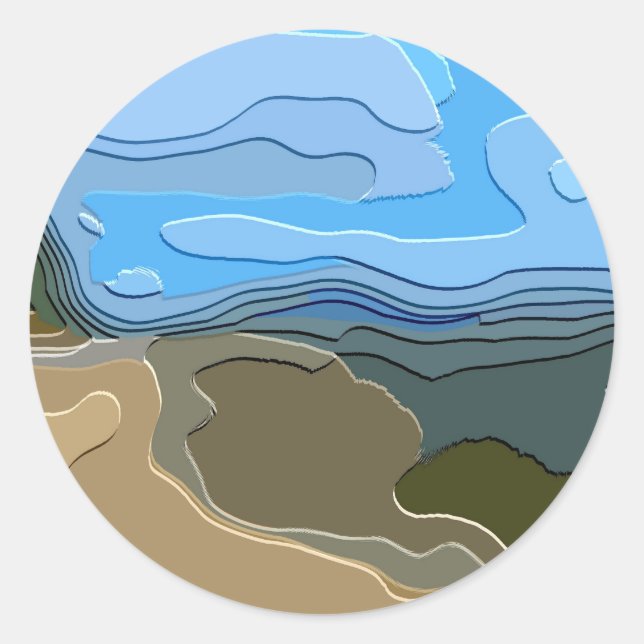 STICKER ROND LES MONTAGNES (Devant)