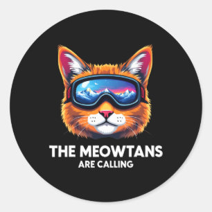 Sticker Rond Les Montagnes Appelent Amoureux des chats Mountain